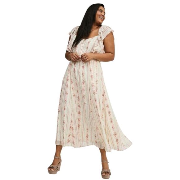 TORRID Plus Size Maxi Ruffle Floral Chiffon Dress - Picture 8 of 16